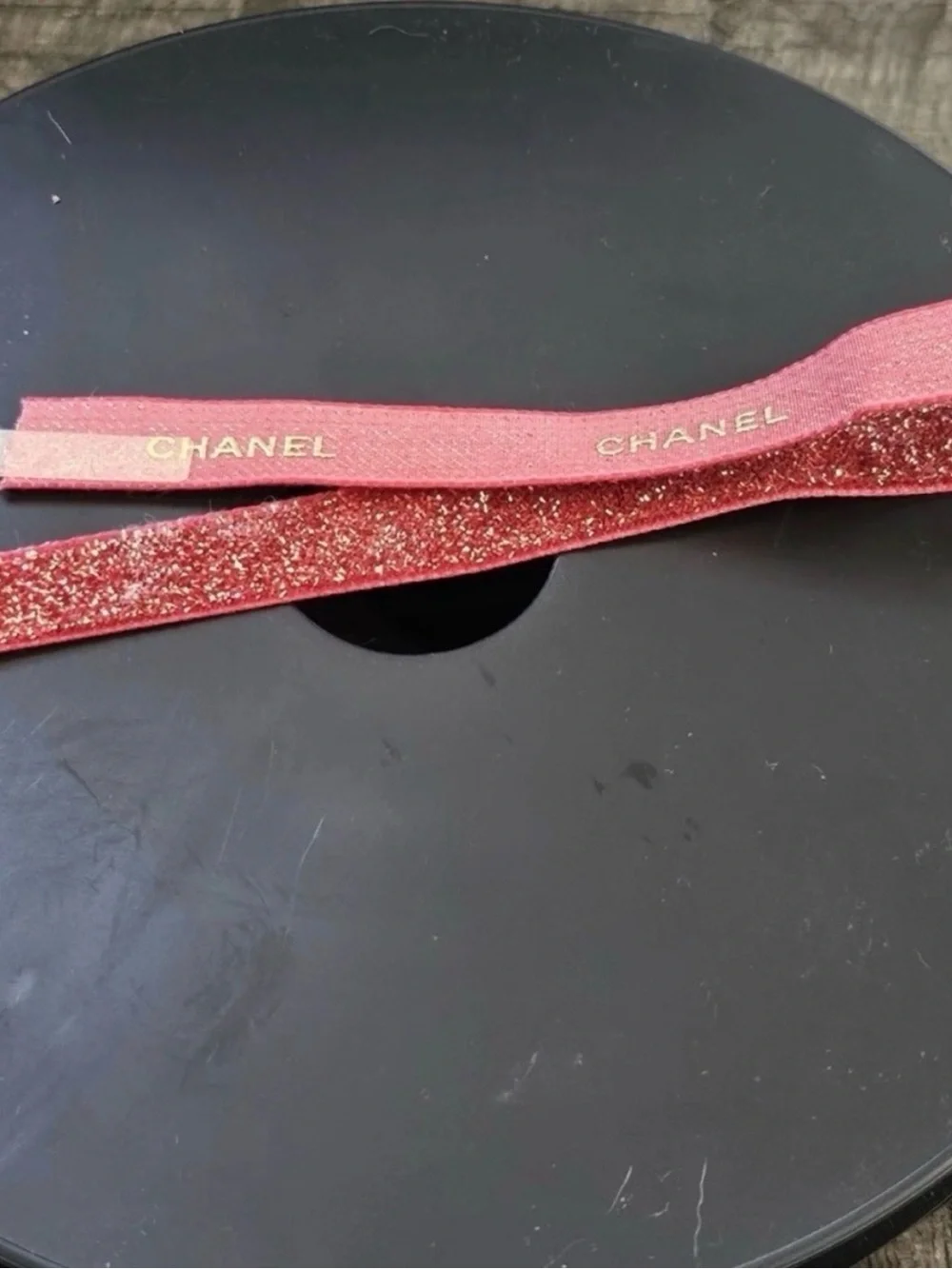 Authentic CHANEL Red Gold Logo Ribbon Full Roll 25m Holiday 2019 Rare